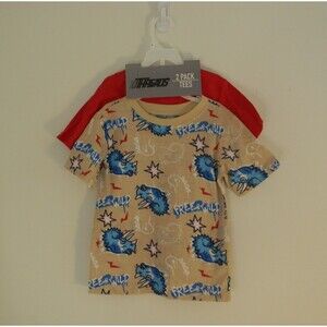 Lot of 2 Dinosaur Tees Size 5 Back to School Shirts Boys size 5 Twins NWT